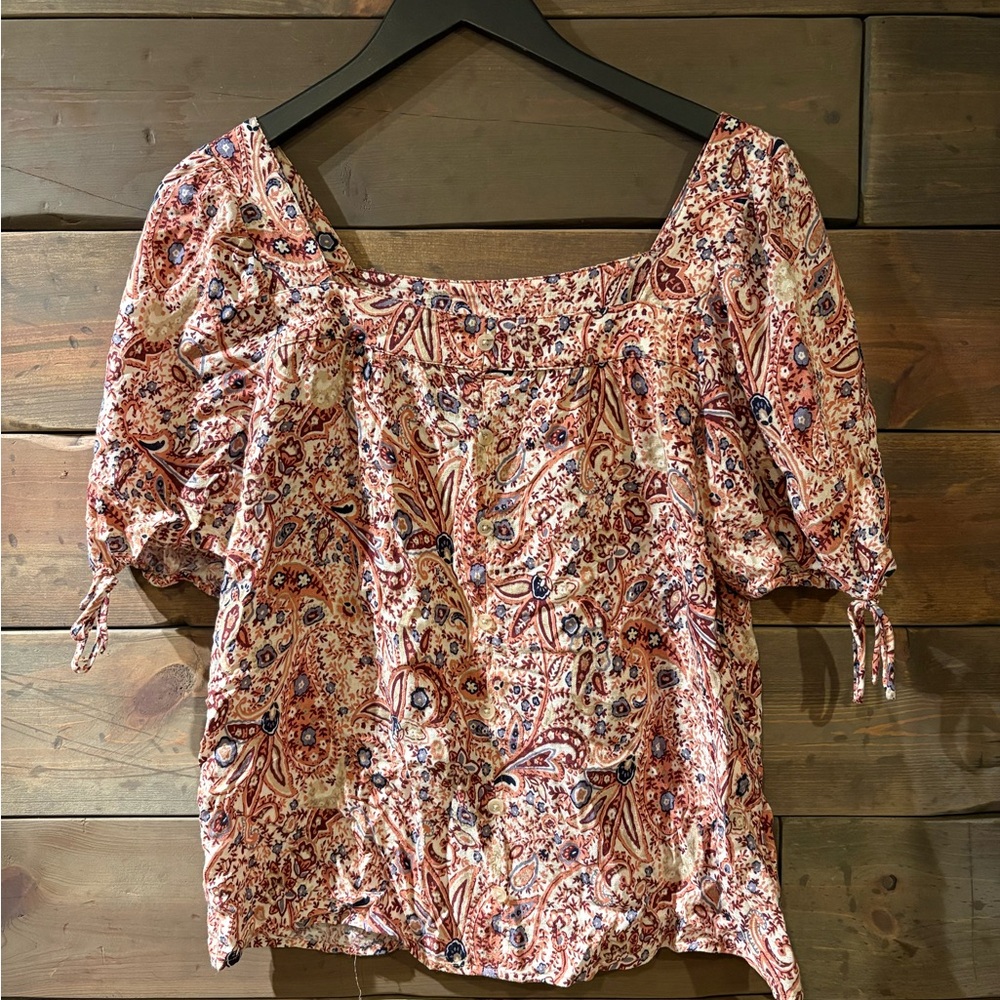 Angels Pink and Cream Paisley Blouse
